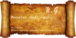 Mendler Gyöngyi névjegykártya